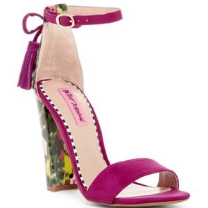 Betsy Johnson Rallo Floral Suede Dress Sandal